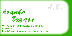aranka buzasi business card